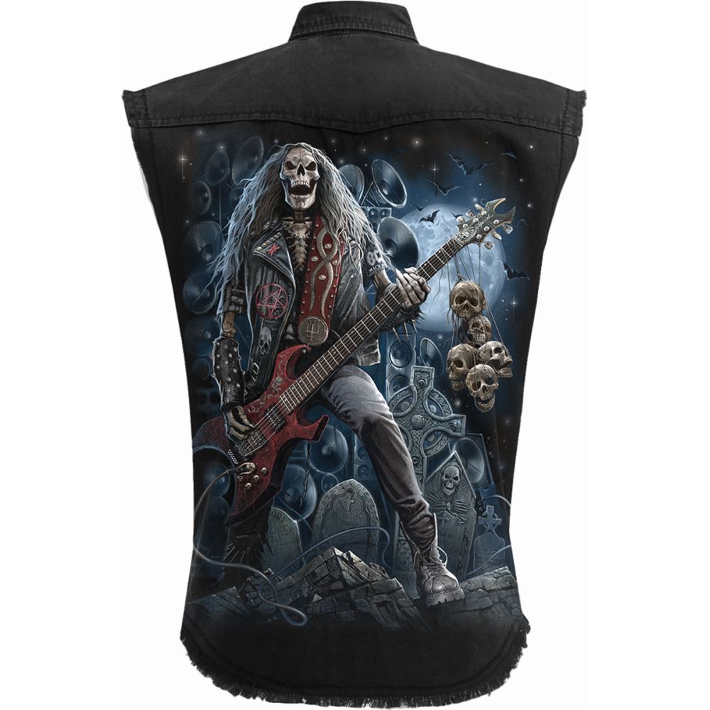 Spiral - GRIM ROCKER Sleeveless workshirt - Black